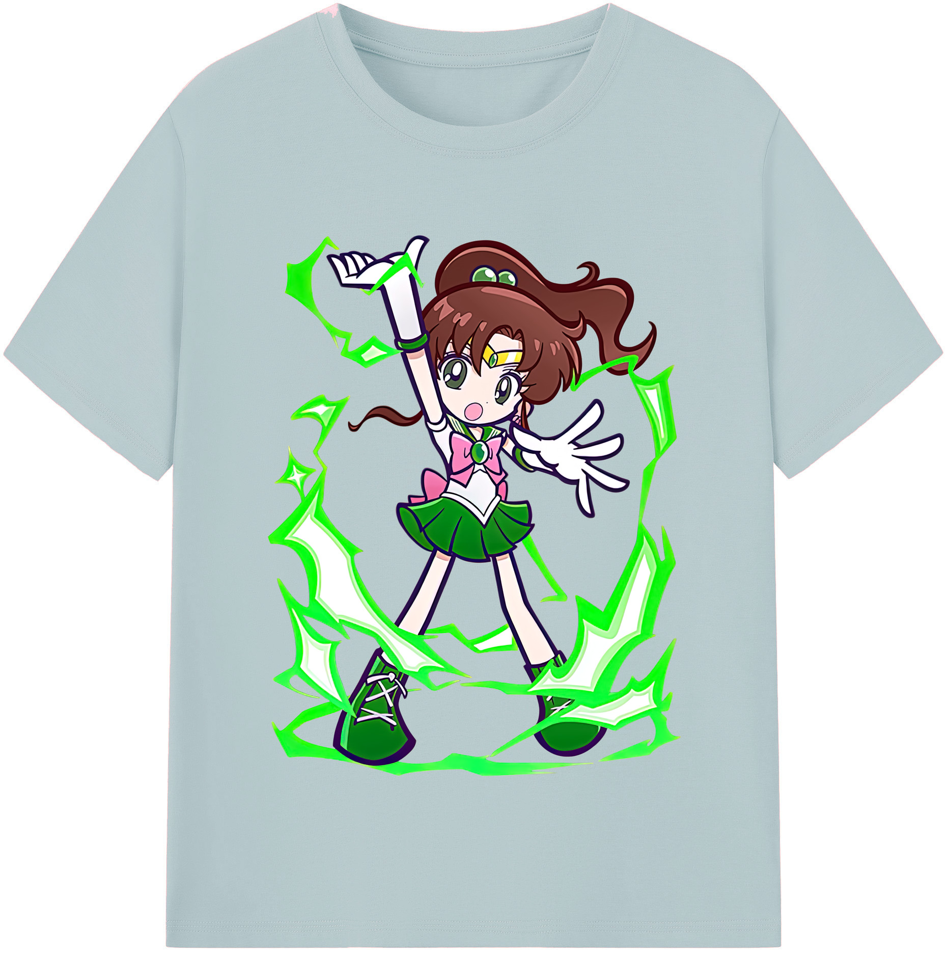 （画像用） 美少女戦士セーラームーン 木野 まこと きの まこと Sailor Moon Kino Makoto （セーラージュピター；Sailor Jupiter） 綿100％半袖Tシャツ（フロントプリント）